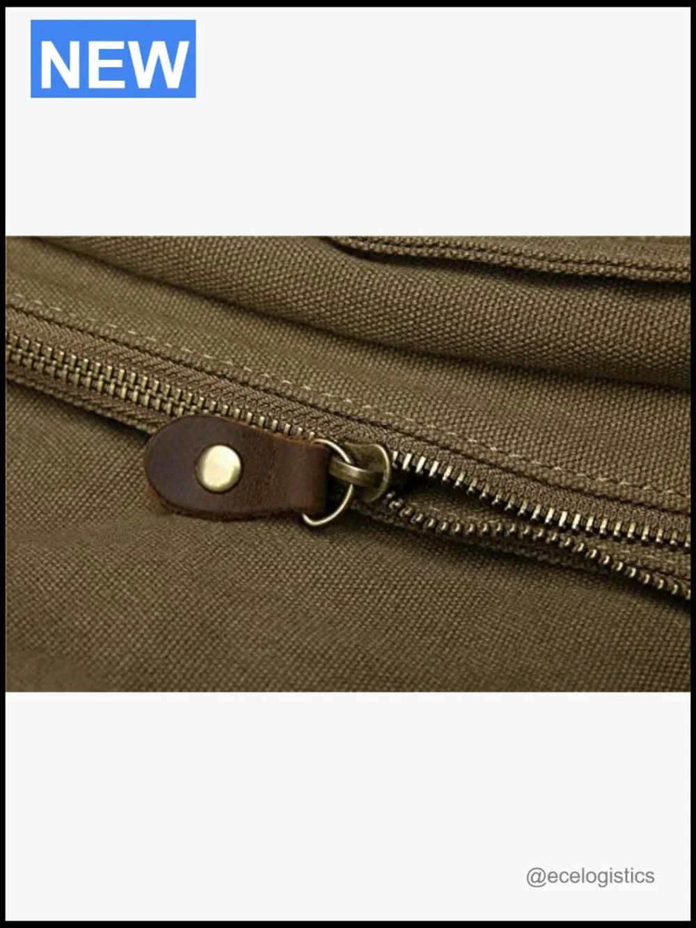 Vintage Military Canvas Leather Laptop Messenger Bag 17 Inch